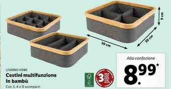 Lidl Cestini Multifunzione In Bambù offerta