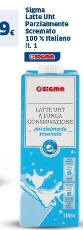 Sigma Sigma latte uht parzialmente scremato 100 % italiano offerta
