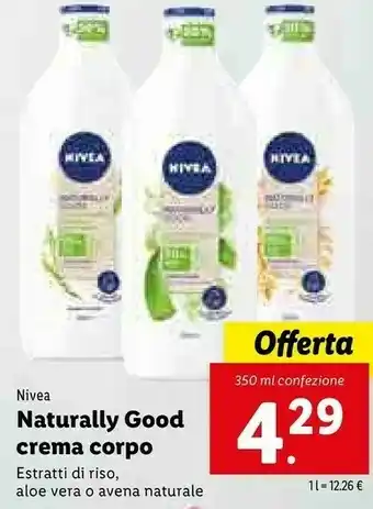 Lidl Nivea Naturally Good Crema Corpo offerta