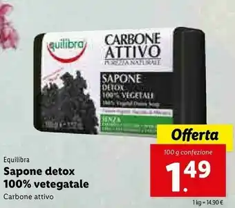 Lidl Equilibra Sapone Detox 100% Vetegatale offerta