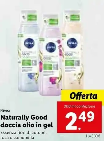 Lidl Nivea Naturally Good Doccia Olio In Gel offerta
