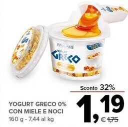 Todis Pavlakis yogurt greco 0 % con miele e noci offerta
