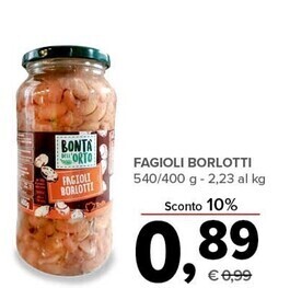 Todis Bontà dell'orto fagioli borlotti offerta