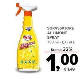 Todis Wial sgrassatore al limone spray offerta