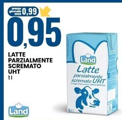 Eurospin Land latte parzialmente scremato uht offerta
