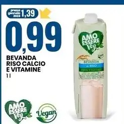 Eurospin Amo essere veg bevanda riso calcio e vitamine offerta