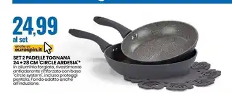 Eurospin Tognana set 2 padelle 24 + 28 cm circle ardesia offerta