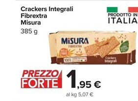 Carrefour Iper Misura crackers integrali fibrextra offerta