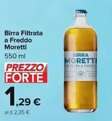 Carrefour Iper Moretti birra filtrata a freddo offerta