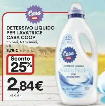 Coop Coop Detersivo Liquido Per Lavatrice Casa offerta