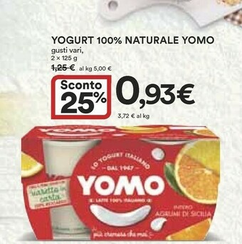 Coop Yomo Yogurt 100% Naturale Fragole 250 G(ml) offerta
