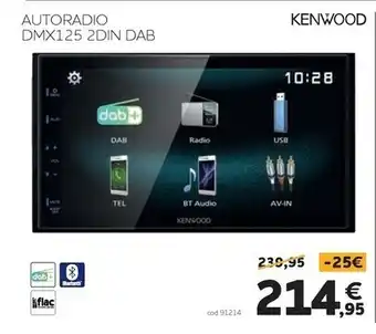 Norauto Kenwood autoradio dmx125 2din dab offerta