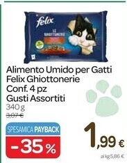 Carrefour Express Felix alimento umido per gatti ghiottonerie offerta