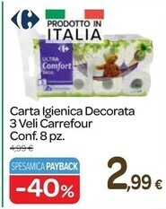 Carrefour Express Carrefour carta igienica decorata 3 veli offerta