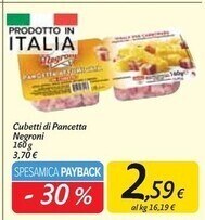Carrefour Market Negroni cubetti di pancetta offerta