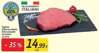 Carrefour Market Carrefour tagliata di bovino adulto filiera qualita offerta