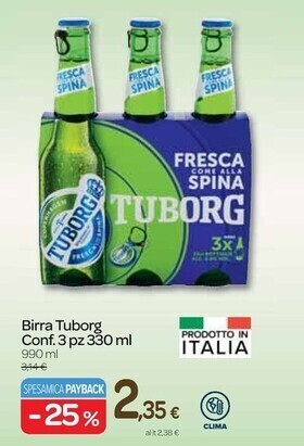 Carrefour Express Tuborg birra offerta