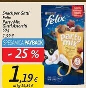Carrefour Market Purina snack per gatti felix party mix offerta