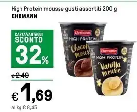 Iper La Grande Ehrmann high protein mousse offerta