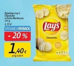 Carrefour Market Lay's patatine classiche o extra barbecue offerta