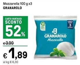 Iper La Grande Granarolo mozzarella offerta