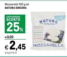 Iper La Grande Natura sincera mozzarella offerta