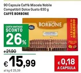 Caffe borbone 90 capsule caffè miscela nobile compatibili dolce gusto