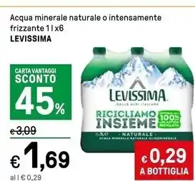 Iper La Grande Levissima acqua minerale naturale o intensamente frizzante offerta