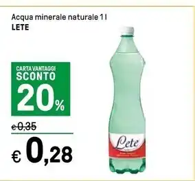 Iper La Grande Lete acqua minerale naturale offerta