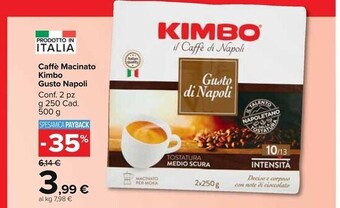 Kimbo caffe macinato gusto napoli
