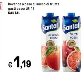 Iper La Grande Santal bevanda a base di succo di frutta offerta