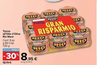 Carrefour Market Rio mare tonno all olio di oliva offerta