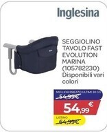 Bimbo Store Inglesina seggiolino tavolo fast evolution marina offerta