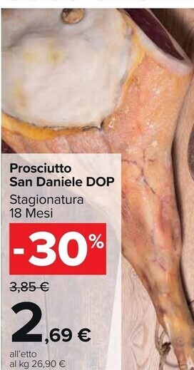 Carrefour Market Prosciutto san daniele dop offerta