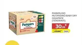 Bimbo Store Pampers pannolino mutandino baby dry gigapack offerta