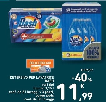 Spazio Conad Dash detersivo per lavatrice offerta