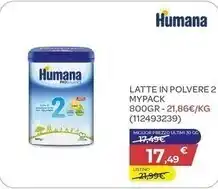 Bimbo Store Humana latte in polvere 2 800gr mypack offerta