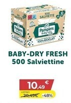 Bimbo Store Pampers baby-dry fresh 500 salviettine offerta