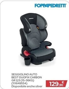 Bimbo Store Foppapedretti seggiolino auto best duofix carbon gr 2/3 (15-36kg) offerta