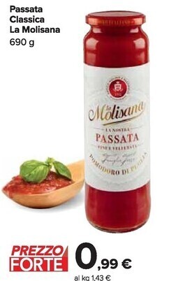 Carrefour Market La molisana passata classica offerta
