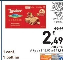 Spazio Conad Loacker wafers classic offerta