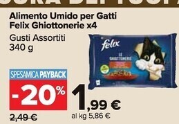 Carrefour Market Felix alimento umido per gatti ghiottonerie offerta