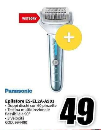 MediaWorld Panasonic Epilatore ES-EL2A-A503 offerta