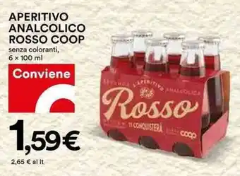 Coop APERITIVO ANALCOLICO ROSSO COOP senza coloranti, 6 x 100 ml offerta
