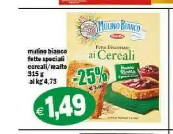 Gros Mulino Bianco Fette Biscottate Le Cereali 315 G(ml) offerta
