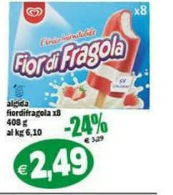 Gros Algida L'Unico Inimitabile Fior Di Fragola 408 G(ml) offerta