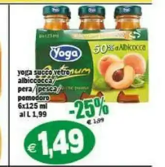Gros Yoga Succo Vetro Albiccocca/ Pera/ Pesca/ Pomodoro offerta