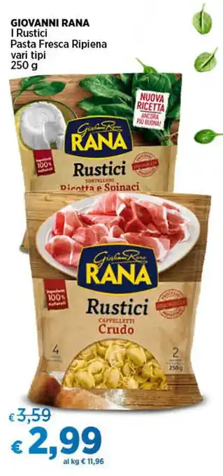 Coop GIOVANNI RANA | Rustici Pasta Fresca Ripiena vari tipi 250 g offerta