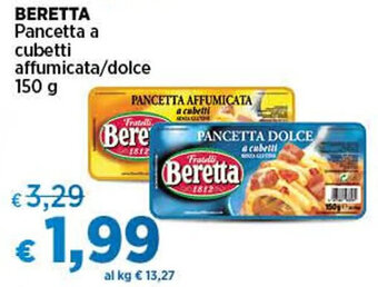 Coop BERETTA Pancetta a cubetti affumicata/dolce 150 g offerta