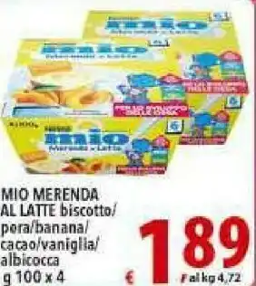Iper Triscount Nestlè Mio Merenda Al Latte Cacao 400 G(ml) offerta